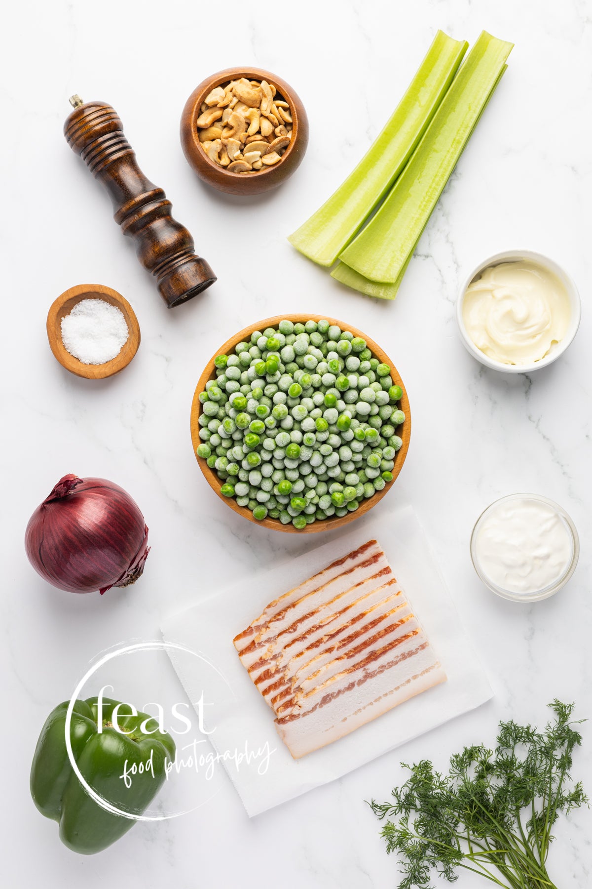 Creamy Dill Frozen Pea Salad