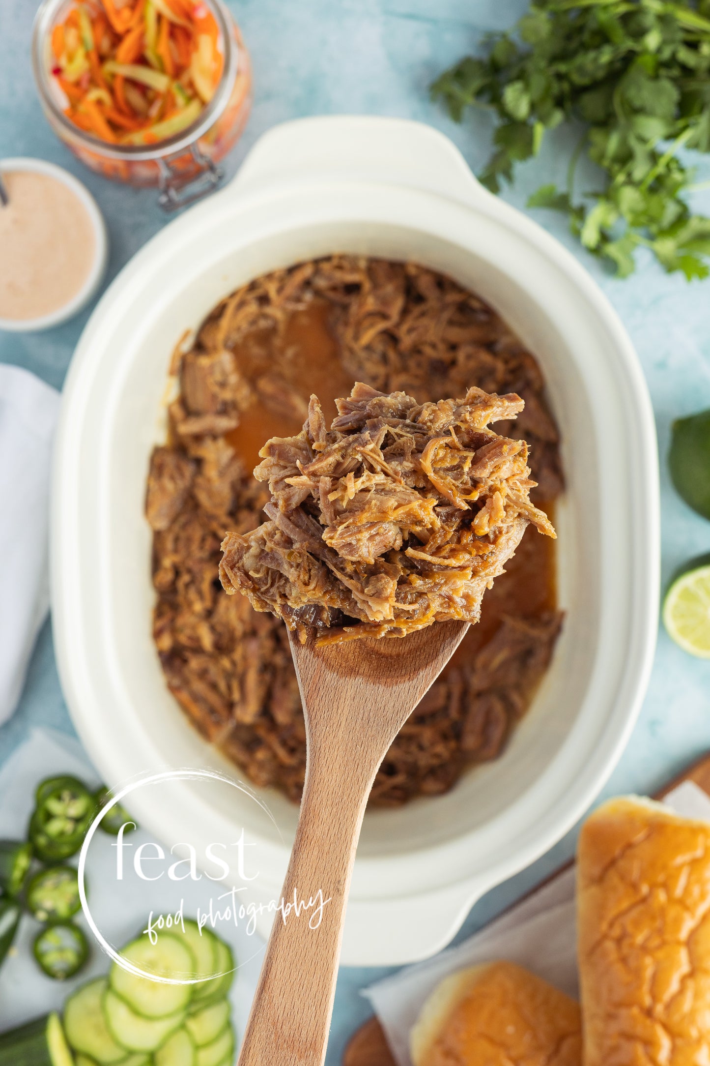 Slow Cooker Pork Bánh Mì Sandwich with Pickled Vegetables