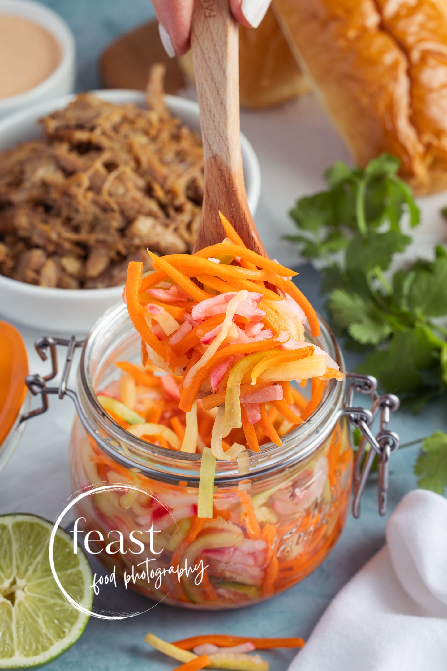 Slow Cooker Pork Bánh Mì Sandwich with Pickled Vegetables