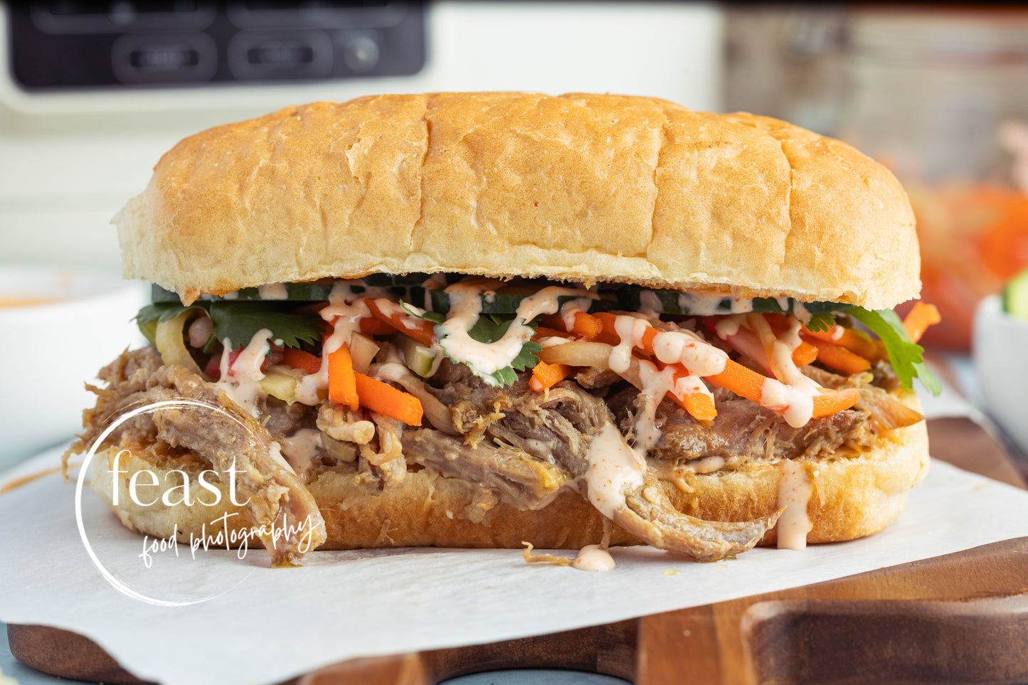 Slow Cooker Pork Bánh Mì Sandwich with Pickled Vegetables