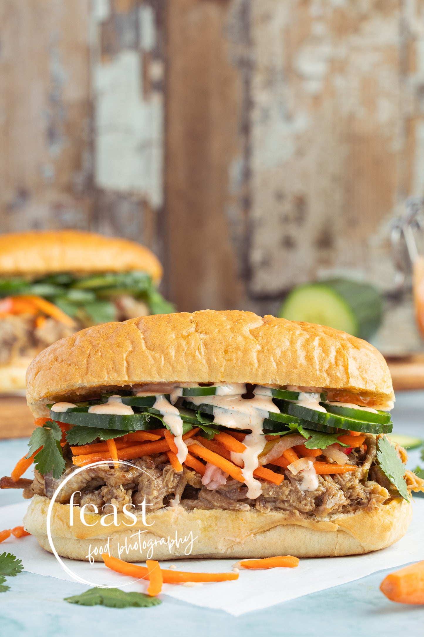 Slow Cooker Pork Bánh Mì Sandwich with Pickled Vegetables